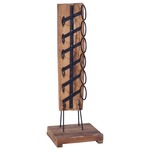 vidaXL Stalak za vino za 6 boca 35 x 35 x 100 cm od masivne tikovine