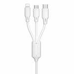 WK Design 3in1 kabel USB - Micro USB / Lightning / USB-C 2A 1.15m, bijela (WDC-103th white)