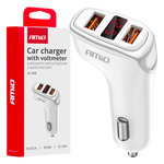 AMiO auto punjač 2x USB-A + battery check 3.1A 12/24V AMiO-03887Car charger 2x USB-A + battery check 3.1A 12/24V AMiO-03887 AMP-03887