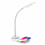 Stolna LED lampa CELLY s bežičnim punjenjem mobitela, bijela