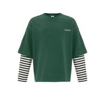VAMOS CLO Sweater majica zelena / crna / bijela