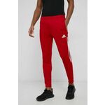 Hlače za trening adidas Performance za muškarce, boja: crvena, glatke