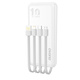 Dudao K6Pro Universal 10000mAh Power Bank with USB Cable, USB Type C, Lightning white (K6Pro-white)