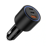 Tech-Protect CC04 auto punjač USB / 2x USB-C 130W PD, crno