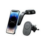 UGREEN MagSafe auto punjač 15W, USB-C, magnetni, bežični/indukcijski, crni