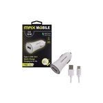 Auto punjač MAXMOBILE, SC-106 QC 3.0,Quick Charge 3A, bijeli + USB-C kabel 3858892516263 3858892516263 041.510.051